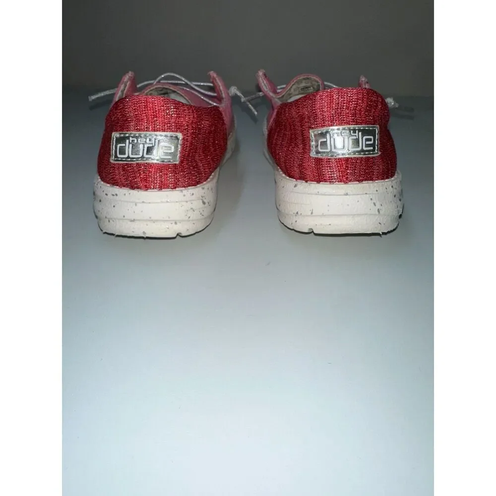 Hey Dude Wendy Youth Shoes, Funk Fuxia, Size‎ Y2/ L3, Pink